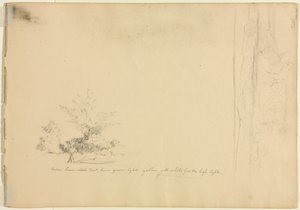 Landschap en Boomstudies verso, c. 1851 door David Johnson