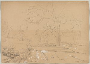 Landschap met man die vist, Conway, New Hampshire