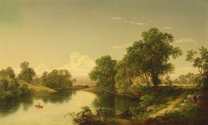 Aan de Esopus Creek, Ulster County, NY, 1859 door David Johnson