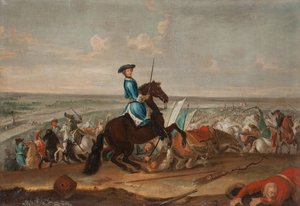 Koning Karel XII bij de Slag om Narva op 19 november 1700 door David Krafft von