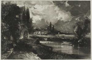 Een molen, uit Engels landschap door David Lucas