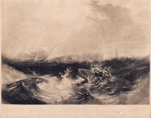 Grace Darling en haar vader redden de negen overlevenden van de Forfarshire door David Lucas