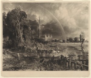 Kathedraal van Salisbury vanuit de weiden: de regenboog