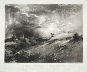 Verschillende onderwerpen van landschap, kenmerkend voor Engels landschap...Zomermiddag - na een bui