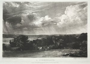 Verschillende onderwerpen van landschap, kenmerkend voor Engels landschap uit schilderijen van John Constable, R.A.: Een zomerland door David Lucas