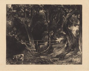Een dal, Helmingham Park, Suffolk door David Lucas after John Constable
