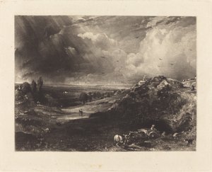 Een Heide door David Lucas after John Constable