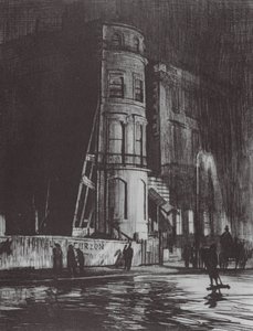Londen: Piccadilly-Nacht, The Savile Club door David Muirhead (after) Bone