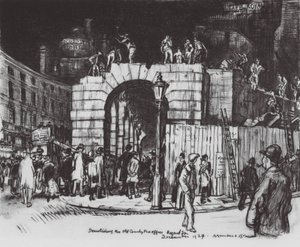 Londen: Het Einde van het Circus (kleur litho)