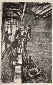 Voor Havre: de loods aan boord nemen van een hospitaalschip, illustratie uit 
