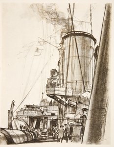 Op een slagschip: het achterdek, illustratie uit 