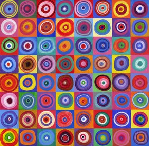 In Square Circle 64 naar Kandinsky, 2012 (acryl op doek) door David Newton