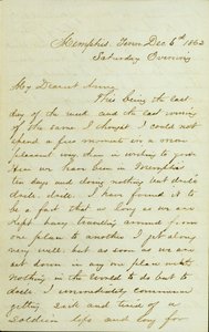 Brief van D. P. Grier, Memphis, Tenn., aan Anna McKinney, 6 december 1862
