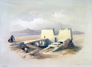 Tempel van Wady Saboua, Nubië, 19e eeuw door David Roberts, Louis Haghe