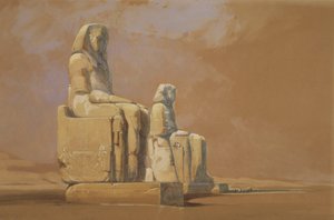 Kolossen, Thebe, 1838 door David Roberts