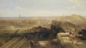 Edinburgh vanaf het kasteel door David Roberts