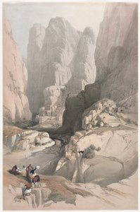 Ingang naar Petra, het Theater, 1839 door David Roberts
