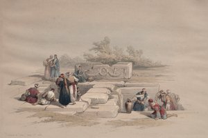 Fontein in Cana, 1839 door David Roberts