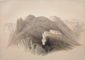 Gebil Hor. Berg Hor, vanaf de Kliffen rondom Petra, 1839 door David Roberts