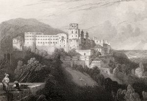 Heidelberg Kasteel, Heidelberg, gegraveerd door J.T. Willmore in 