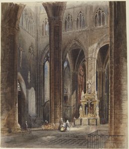Het interieur van de kathedraal van Amiens door David Roberts
