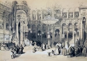 Interieur van de Heilig Grafkerk, Jeruzalem door David Roberts