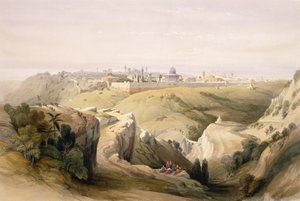 Jeruzalem vanaf de Olijfberg, 8 april 1839, plaat 6 uit Volume I van 