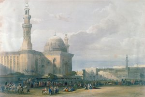 Moskee van de Sultan Hasan vanaf het Grote Plein van Rumeyleh, Caïro, uit Egypte en Nubië, Vol.3