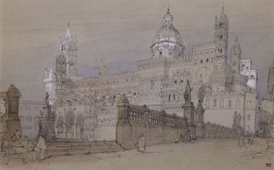 Kathedraal van Palermo, 1854 door David Roberts