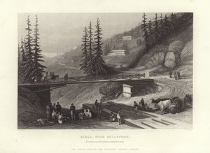 Simla, nabij Belaspoor door David Roberts