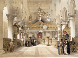 De Kapel van Sint-Catharina in het Klooster van de Berg Sinaï, door David Roberts door David Roberts