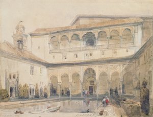 De binnenplaats van de mirten, Alhambra (of Hal van de mirten, Alhambra) 1833