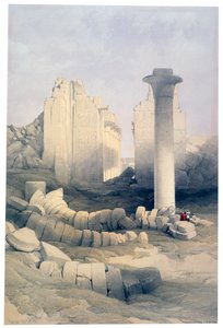 De Dromos of Centrale Hal van de Grote Tempel van Amon, Karnak door David Roberts