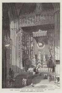 Het Grote Altaar van de Kathedraal van Sevilla door David Roberts