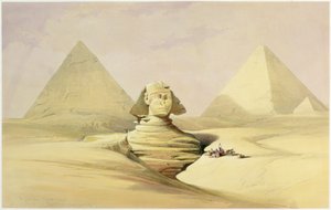 De Grote Sfinx en de Piramides van Gizeh, Egypte, ca. 1845