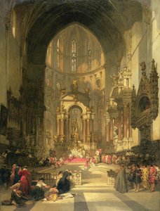 Het Hoofdaltaar van de Kerk van SS. Giovanni e Paolo, Venetië door David Roberts