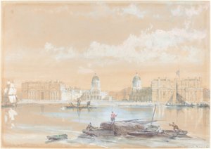 Het Marine College vanaf de rivier bij Greenwich