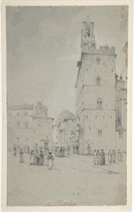 Het Palazzo dei Priori, Volterra door David Roberts