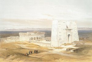 De Tempel van Edfu, door David Roberts, gravure door David Roberts