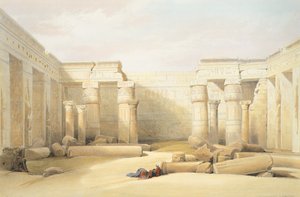 De tempel van Medinet Abu in Thebe, gravure