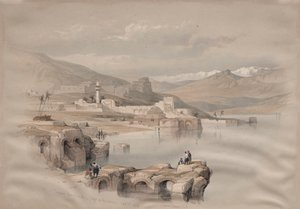 Tiberias, vanaf de Muren, Safet in de Verte door David Roberts