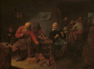 Interieur van een schoenmakerij door David Ryckaert (III)