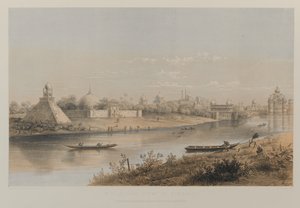 Riviergezicht op gebouwen