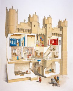 Poortgebouw van Hylton Castle, Sunderland, Tyne and Wear, 15e eeuw door David Simon