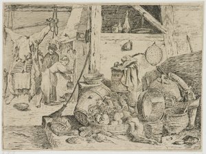 Keukeninterieur door David Teniers (II) (attributed to)