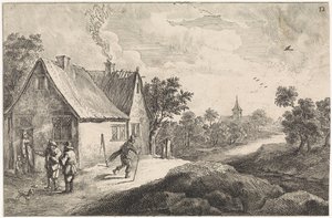 Boerengehucht met figuren