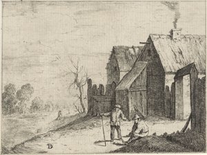 Twee boeren in gesprek door David Teniers (II)