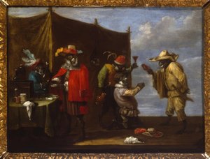 Apenstreken door David Teniers the Younger