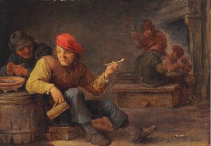 Borrels drinken en roken in een herberg