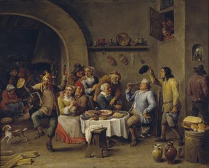 De Bonenkoning Het Feest van de Bonenkoning door David Teniers the Younger